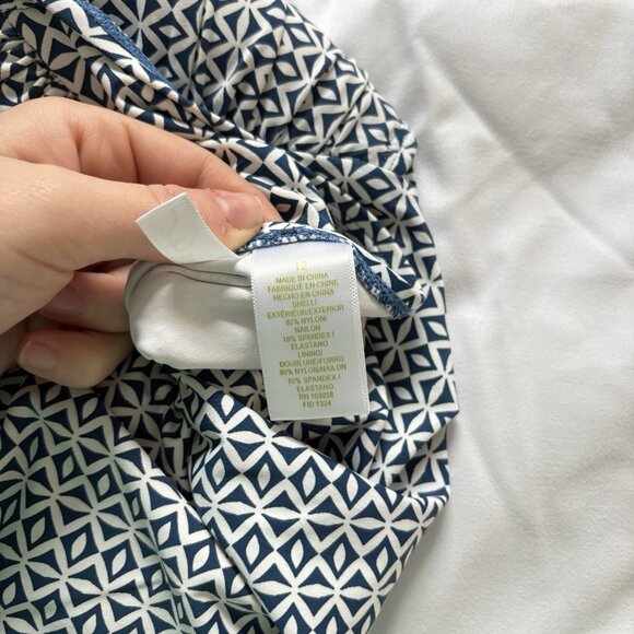 Anne Cole Swimwear Swimsuit One Piece Womens Size 12 Bandeau Halter Blue Summer - Picture 10 of 10